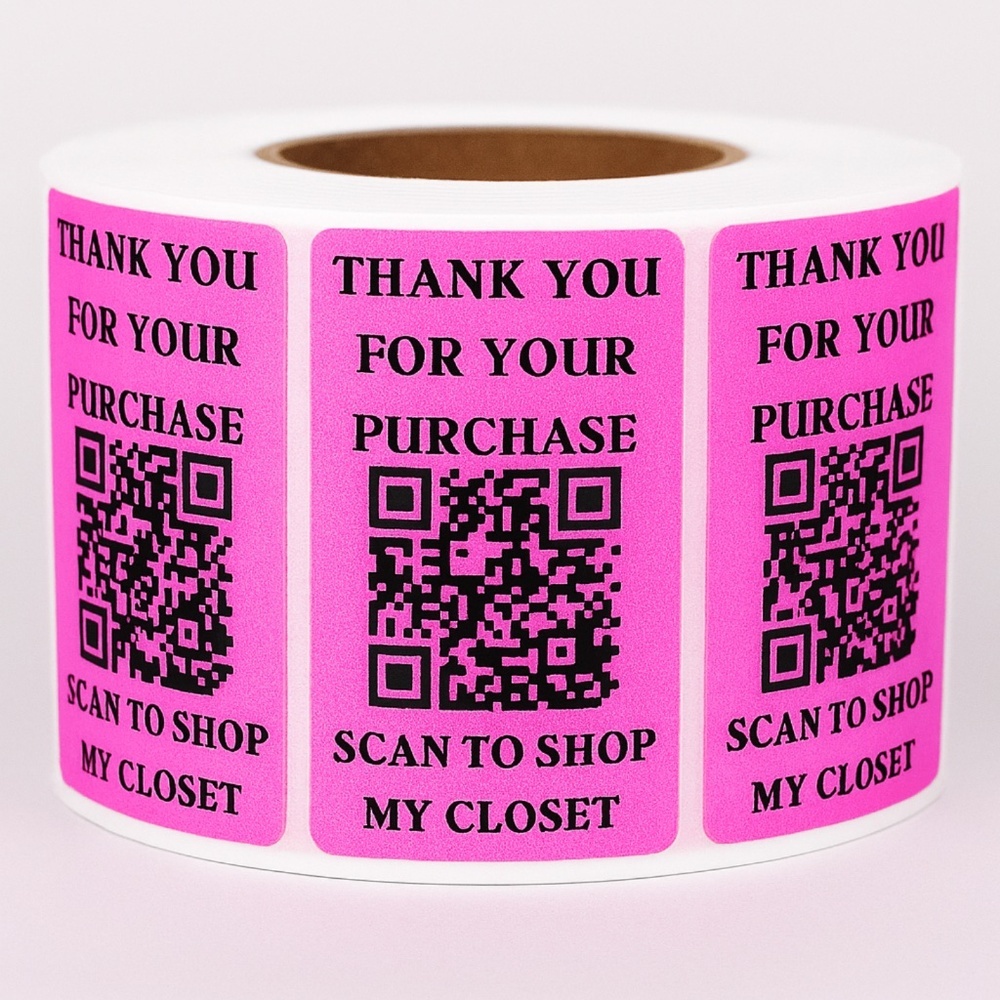 QR code stickers for Poshmark closet-thank you for your purchase-100pcs  2.25"
